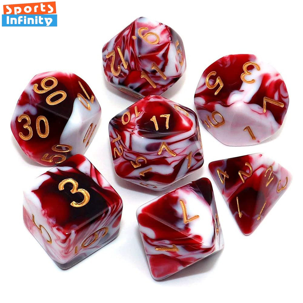 Board Game Ludo - 7 adet/takım Çift Renk Çokyüzlü Zar