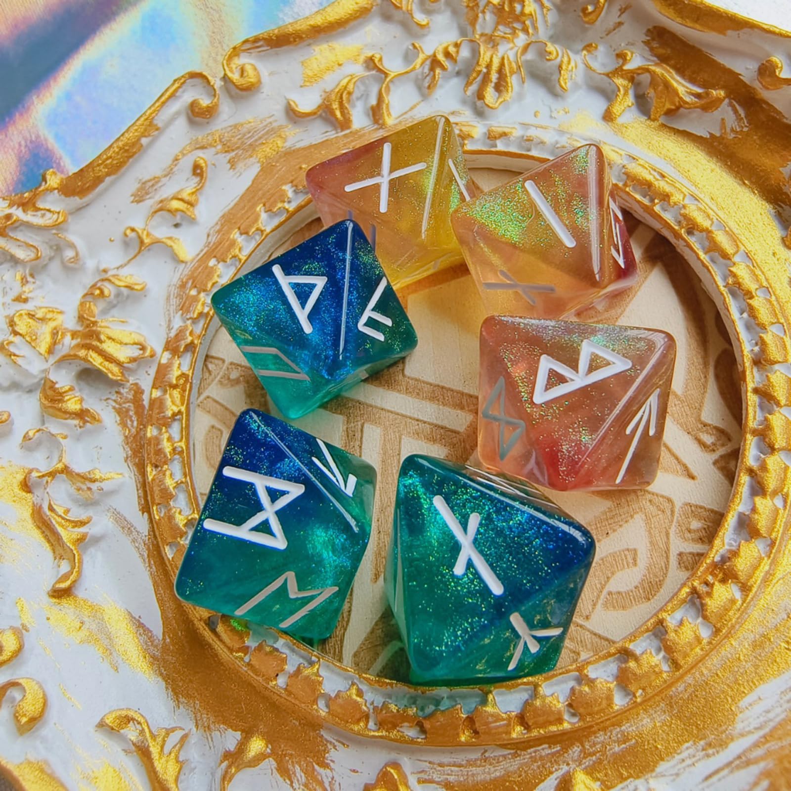 Board Game Pandemic - 3 adet Yıldızlı Gökyüzü Rün Çokgen
