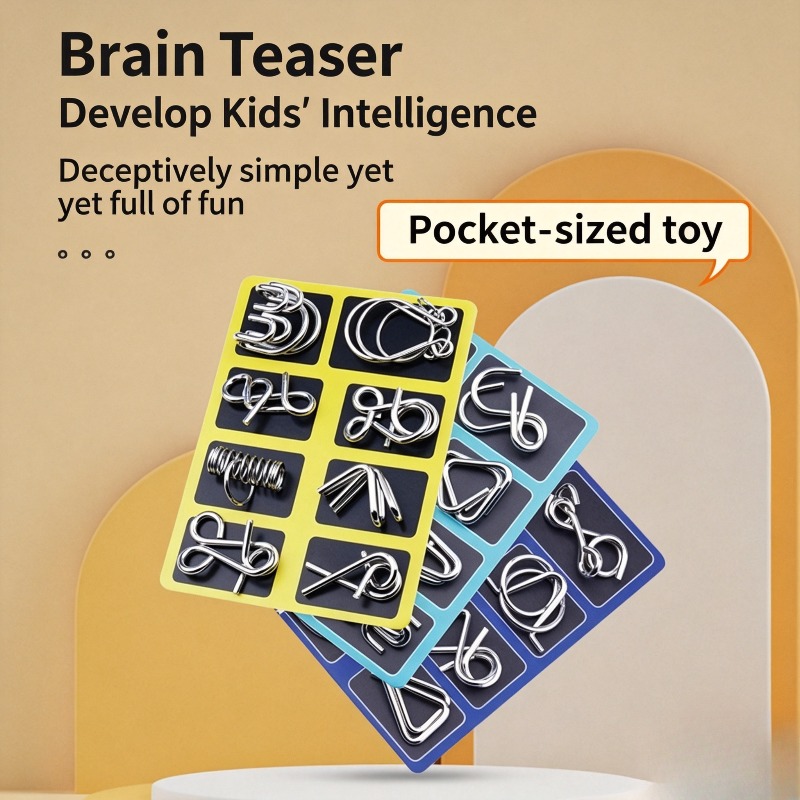 Board Game Name - 8 Parçalı Metal Bulmaca Seti Klasik