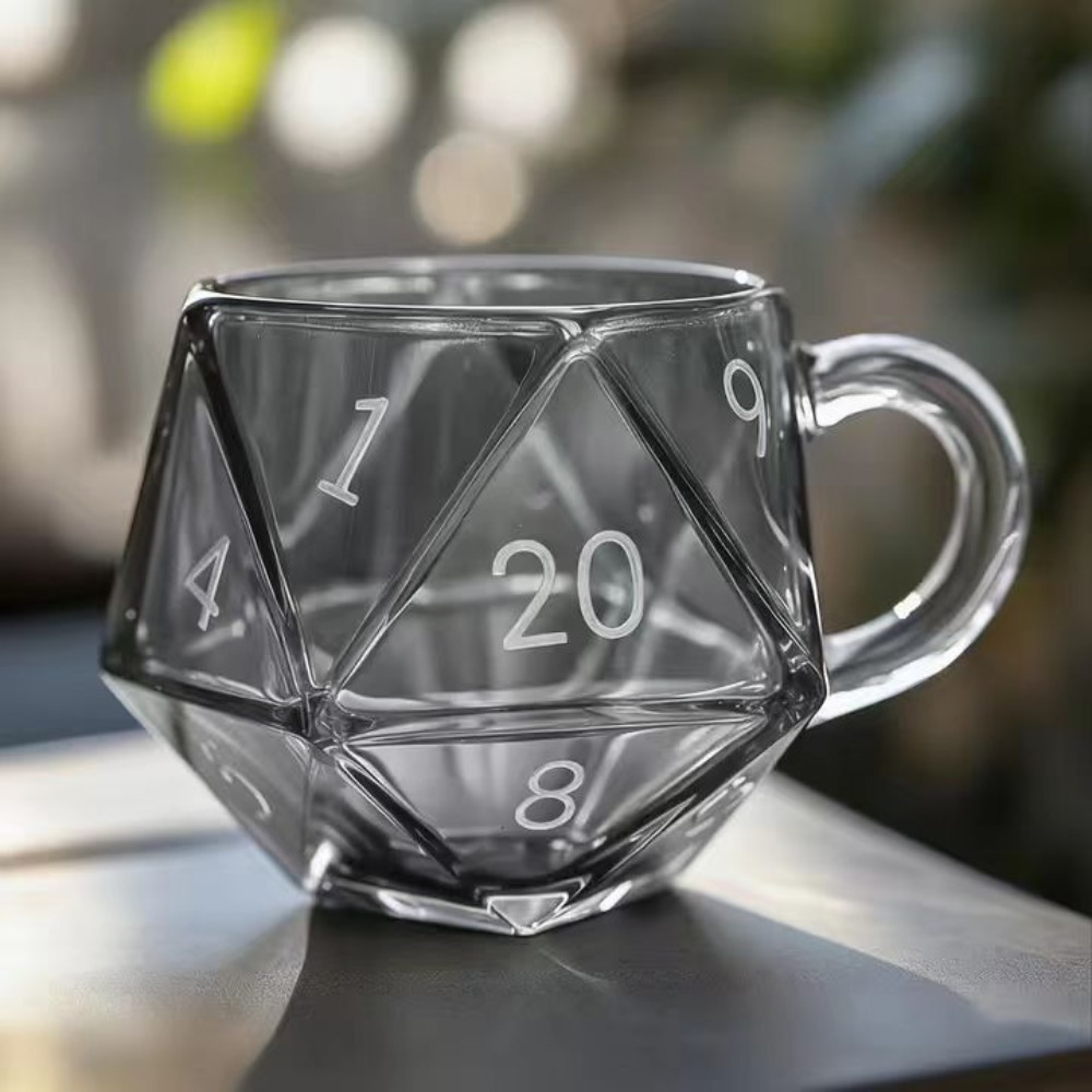 Board Game Pandemic - Şeffaf Cam Gökkuşağı D20 Zar Kupa