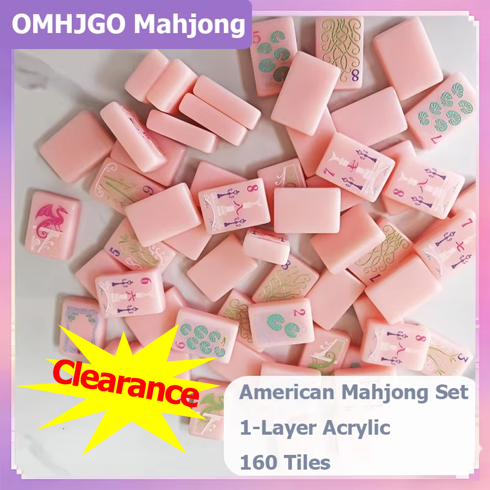 Board Game Mahjong - Parlak Pembe Tek Katmanlı Amerikan Mahjong