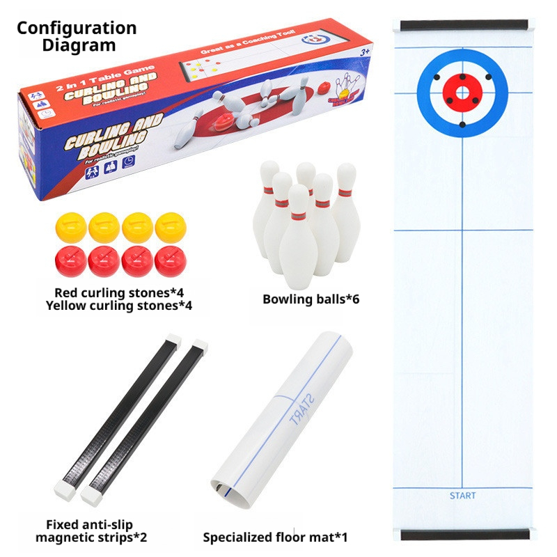 Board Game Electronic Table - Yeni Mini Curling ve Bowling Masaüstü