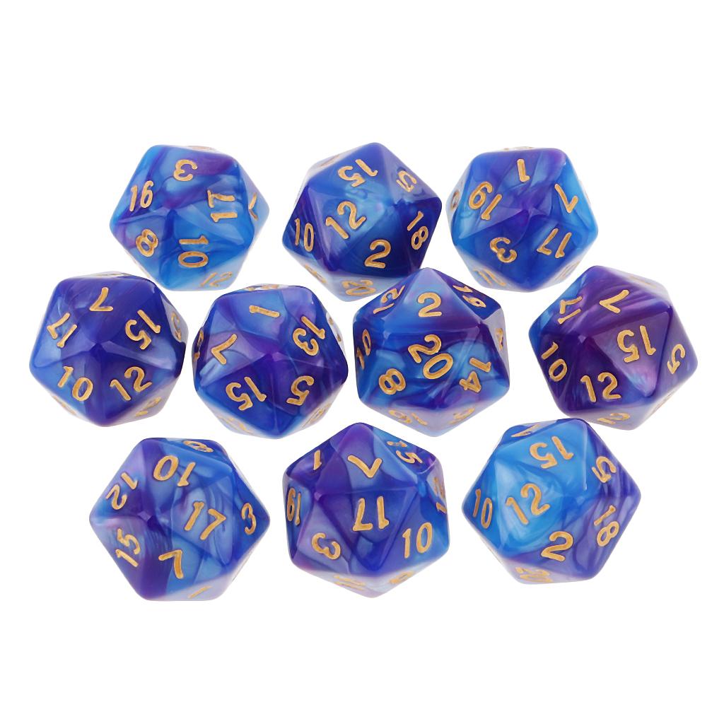 Board Game Digital - 10 adet Çokyüzlü 20 Taraflı Zar