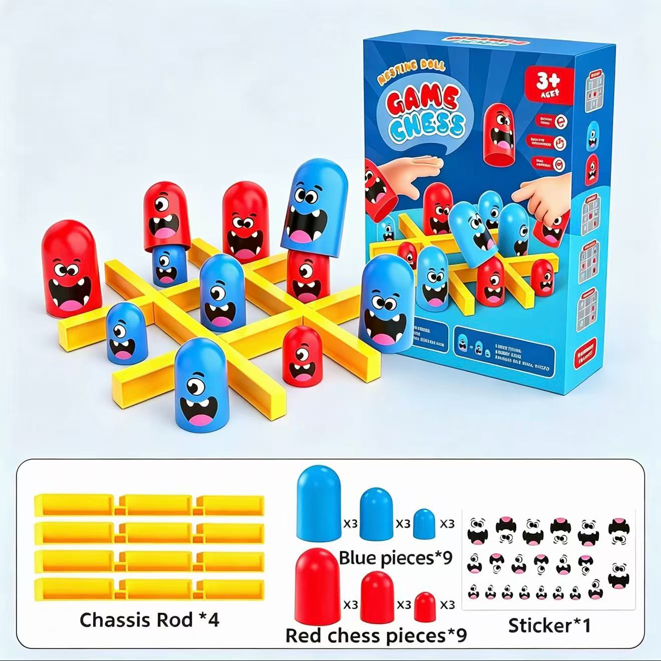 Board Game Word - Tic-Tac-Toe Yemek Yiyen ve Boyutlandırılan İstifleme